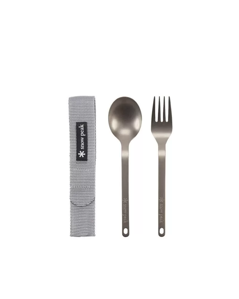 Snow Peak Titanium Fork & Spoon Set^ Sets & Kits